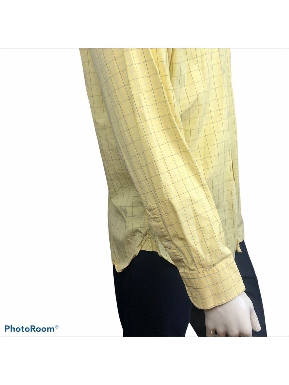J Crew Men's Large 16-16.5 Yellow Plaid Long Sleeved Button Front Dress … - Picture 6 of 12